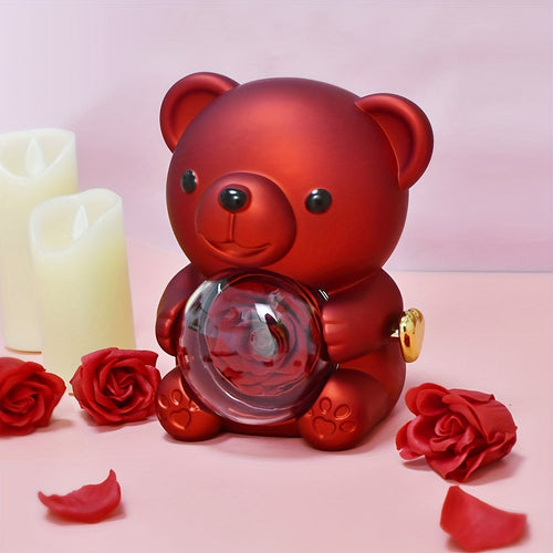 Rozmis™ | Miś z różą i naszyjnikiem